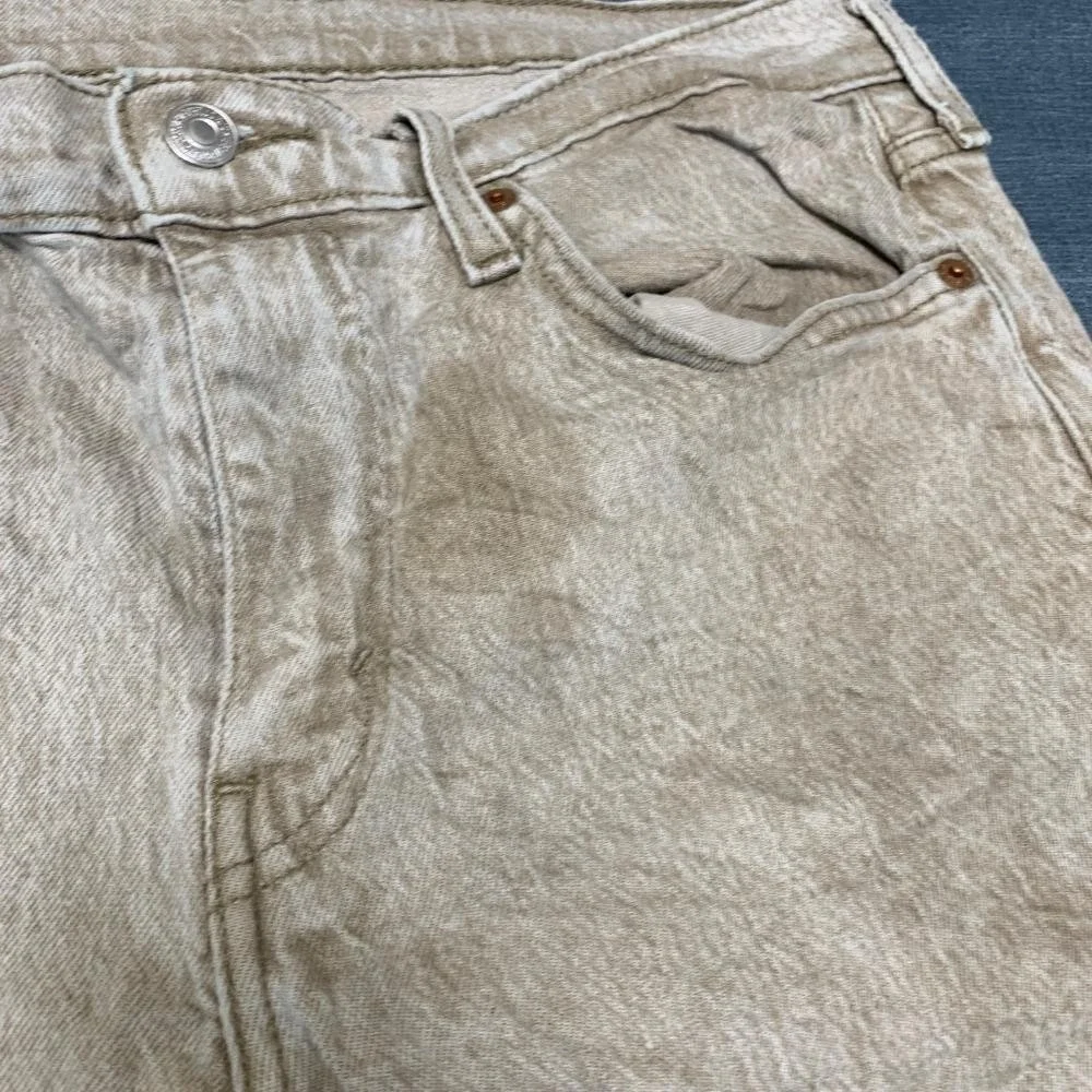 Levi's 512 Jeans Mens 31x30 Beige Denim Cotton Slim Fit Mid Rise Tapered Leg